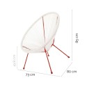 Poltrona de jardim Acapulco 73 x 80 x 85 cm Vermelho Branco Rotim