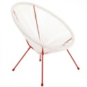 Poltrona de jardim Acapulco 73 x 80 x 85 cm Vermelho Branco Rotim