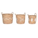 Conjunto de Cestas DKD Home Decor Branco Natural Corda Zostera marina Boho 46 x 46 x 48 cm
