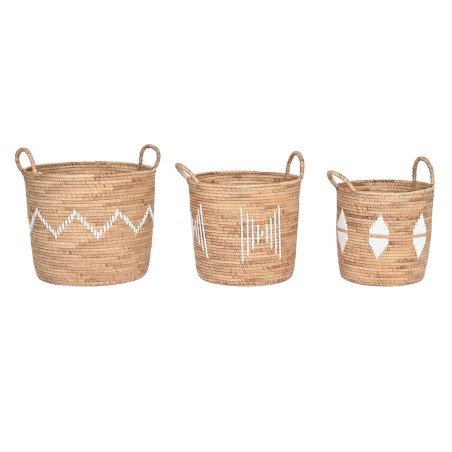 Conjunto de Cestas DKD Home Decor Branco Natural Corda Zostera marina Boho 46 x 46 x 48 cm Conjunto de Cestas DKD Home Decor Branco Natural Corda Zostera marina Boho 46 x 46 x 48 cm
