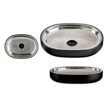 Portasapone Berilo BP15-004-1 Nero Acciaio inossidabile Plastica 9,5 x 2,5 x 13 cm (6 Unità)