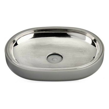 Jabonera Berilo BP15-004-3 Gris Plateado Acero Inoxidable Plástico 9,5 x 2,5 x 13 cm (6 Unidades)