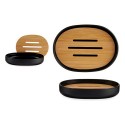 Porte-savon Berilo 51720 Marron Noir Bambou polypropylène 9,5 x 2,5 x 13 cm (6 Unités)