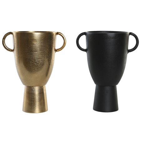 Jarrón DKD Home Decor 23 x 16 x 29 cm Negro Dorado Aluminio Moderno (2 Unidades) Jarrón DKD Home Decor 23 x 16 x 29 cm Negro Dorado Aluminio Moderno (2 Unidades)