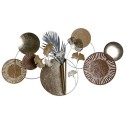 Figura Decorativa DKD Home Decor 90 x 8,3 x 49 cm Cinzento Dourado Cobre Círculos