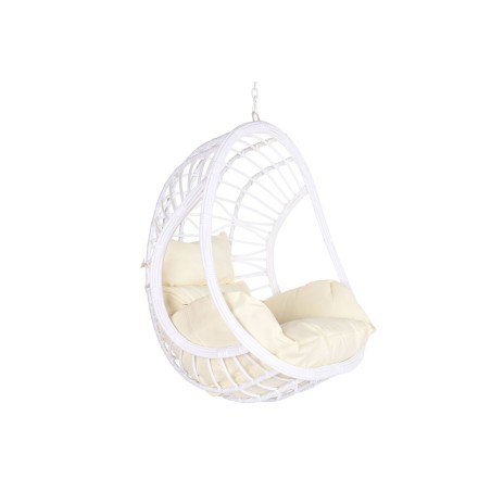 Sedia da giardino sospesa DKD Home Decor 90 x 70 x 110 cm Metallo rattan sintetico Bianco Sedia da giardino sospesa DKD Home Decor 90 x 70 x 110 cm Metallo rattan sintetico Bianco