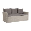 Conjunto de Mesa com 3 Poltronas DKD Home Decor Castanho Rotim sintético (177 x 72 x 80 cm)