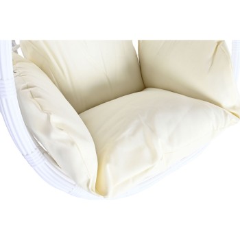 Poltrona de jardim suspensa DKD Home Decor 90 x 70 x 110 cm Metal Rotim sintético Branco
