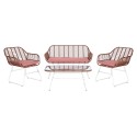 Ensemble Table avec 3 Sièges DKD Home Decor 124 x 74 x 84 cm Métal rotin synthétique