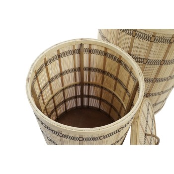 Conjunto de Cestas DKD Home Decor 40 x 40 x 63 cm Bambu