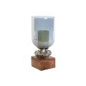 Portacandele DKD Home Decor 16,5 x 16,5 x 38,5 cm Cristallo Alluminio