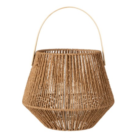 Lanterna 33 x 33 x 27 cm Castiçais Natural Fibra natural