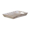 bandeja de aperitivos 45,5 x 30,5 x 5,5 cm Branco Madeira de mangueira (2 Unidades)