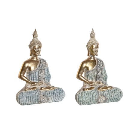 Decorative Figure DKD Home Decor 18,6 x 9,7 x 27 cm Blue Buddha Turquoise Oriental Stripped (2 Units) Decorative Figure DKD Home Decor 18,6 x 9,7 x 27 cm Blue Buddha Turquoise Oriental Stripped (2 Units)