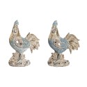 Figura Decorativa DKD Home Decor 14,3 x 7,5 x 20 cm Azul Turquesa Galo Decapé (2 Unidades)