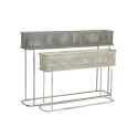 Set de Maceteros DKD Home Decor 100 x 22 x 70 cm Gris Metal Blanco Vintage