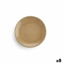 Prato de Jantar Anaflor Barro Anaflor Carne Barro cozido Bege Ø 29 cm (8 Unidades)