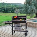 Roues de barbecue au charbon de bois DKD Home Decor Noir Naturel Métal Acier 113 x 51 x 97 cm (113 x 51 x 97 cm)