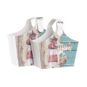 Porta-revistas DKD Home Decor 40 x 18 x 41 cm Multicolor Cartão Mediterrâneo (2 Unidades)