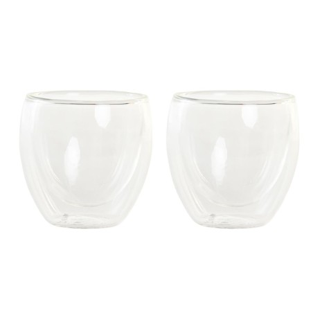 Set of glasses DKD Home Decor Transparent Crystal Borosilicate Glass 100 ml 2 Pieces