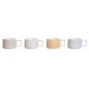 Ensemble de tasses à café DKD Home Decor Jaune Bleu Blanc Rouge Métal Bambou Dolomite 260 ml 4 Pièces