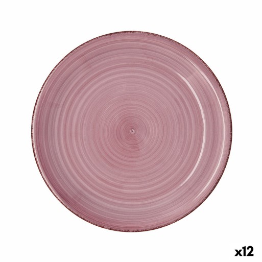Prato de Jantar Quid Vita Peoni Cor de Rosa Cerâmica Ø 27 cm (12 Unidades)