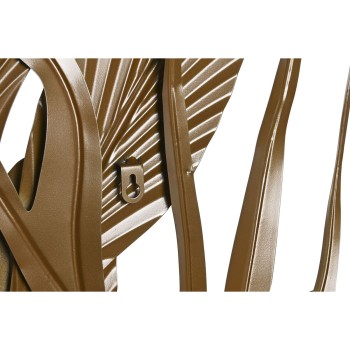 Decoración de Pared DKD Home Decor Dorado Tropical Hoja de planta 80 x 2 x 80 cm