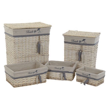 Basket set DKD Home Decor 47 x 35 x 56 cm Polyester Spirals (5 Units) Basket set DKD Home Decor 47 x 35 x 56 cm Polyester Spirals (5 Units)