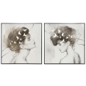 Pintura DKD Home Decor Mulher 100 x 4 x 100 cm (2 Unidades)