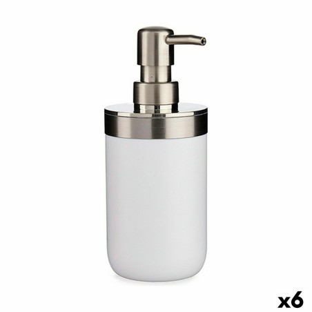 Dispenser di Sapone Berilo BP15-001-2 Bianco Argentato Plastica 350 ml 8 x 17 x 9 cm (6 Unità)
