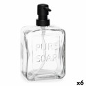 Dispenser di Sapone Berilo Pure Soap Trasparente Cristallo Plastica 570 ml 10 x 18 x 6 cm (6 Unità)
