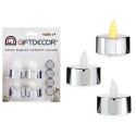 Conjunto de Velas 4 x 4 x 3,7 cm Prateado (12 Unidades)