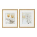 Cuadro DKD Home Decor Drawed Leaf 33 x 3 x 38 cm Tradicional Hoja de planta (2 Unidades)