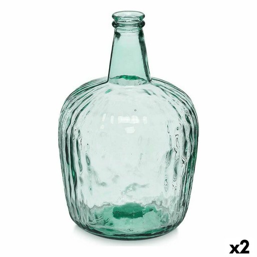 Bouteille 2255/08R Transparent Rayures 8 L 14 x 44 x 13 cm Décoration (2 Unités)