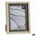 Moldura de Fotos 17 x 2 x 21,8 cm Cristal Cinzento Bege Plástico (6 Unidades)