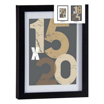 Moldura de Fotos 20,5 x 2,5 x 26,5 cm Preto Vidro Madeira MDF (6 Unidades)