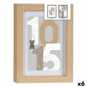 Moldura de Fotos 16 x 21 x 2,5 cm Natural Vidro Madeira MDF (6 Unidades)