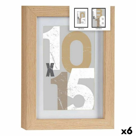 Fotorahmen 16 x 21 x 2,5 cm natürlich Glas Holz MDF (6 Stück)
