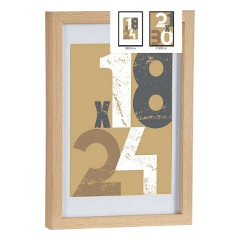 Moldura de Fotos 24 x 2,5 x 32,5 cm Natural Vidro Madeira MDF (6 Unidades)