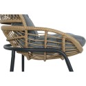 Ensemble Table avec 2 Sièges DKD Home Decor Gris Métal Verre rotin synthétique 55 x 55 x 47 cm