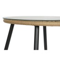 Set Tavolo con 2 Sedie DKD Home Decor Grigio Metallo Cristallo rattan sintetico 55 x 55 x 47 cm