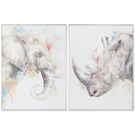 Pintura DKD Home Decor Moderno animais 60 x 3,5 x 80 cm (2 Unidades)