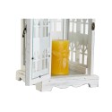 Farol DKD Home Decor Acabado envejecido Blanco Gris Madera Cristal Mediterráneo 19 x 19 x 51 cm