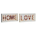 Decoração de Parede DKD Home Decor Branco Vermelho Urbana 48 x 4 x 22 cm (2 Unidades)