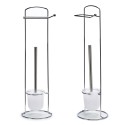 Toilet Paper Holder with Brush Stand Berilo W2930A White Silver Metal 16,5 x 59 x 16,5 cm (6 Units)