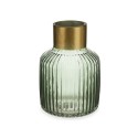 Vaso Riscas Verde Dourado Vidro 14,5 x 22 x 14,5 cm (6 Unidades)