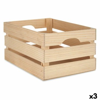 Caixa Decorativa madeira de pinho 26 x 18,3 x 36 cm (3 Unidades)