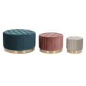 Repousa pés DKD Home Decor Verde Cinzento Castanho-avermelhado Dourado Metal Veludo 80 x 80 x 45 cm