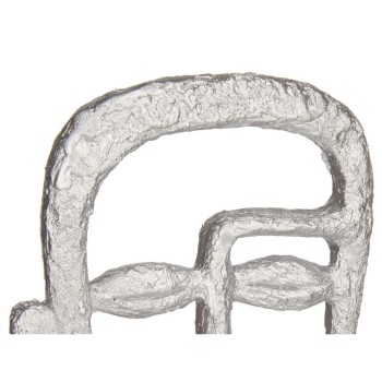 Figura Decorativa Face Prateado 19,5 x 38 x 10,5 cm (4 Unidades)