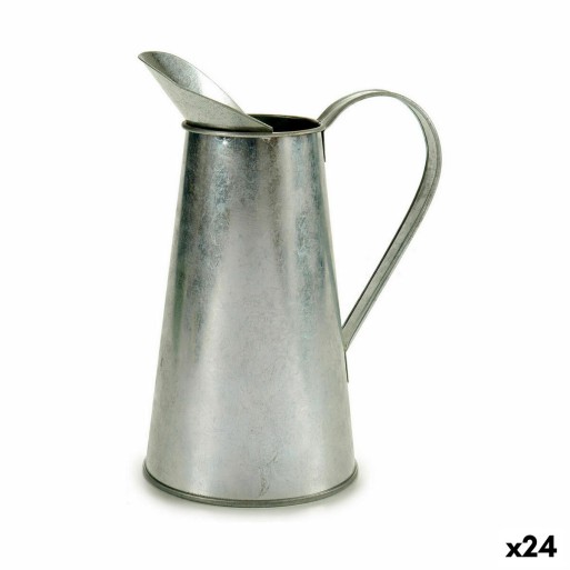 Vaso Ibergarden J60700-B Prateado Zinco Padrão Recipiente de Leite 17 x 21,5 x 11,3 cm (24 Unidades)
